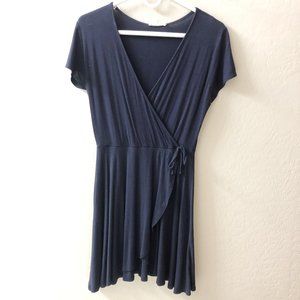 Blue flowy wrap dress